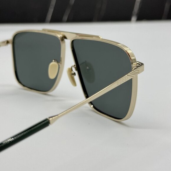 NEW GUCCI GG0840S 002 SUNGLASSES MEN AVIATOR GOLD EYEWEAR - Picture 9 of 13